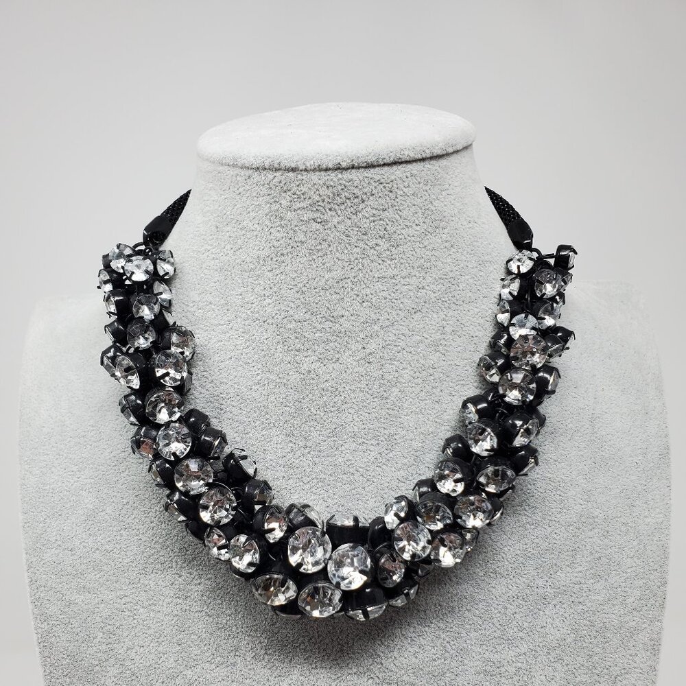 Statement Necklace with Clear Rhinestones